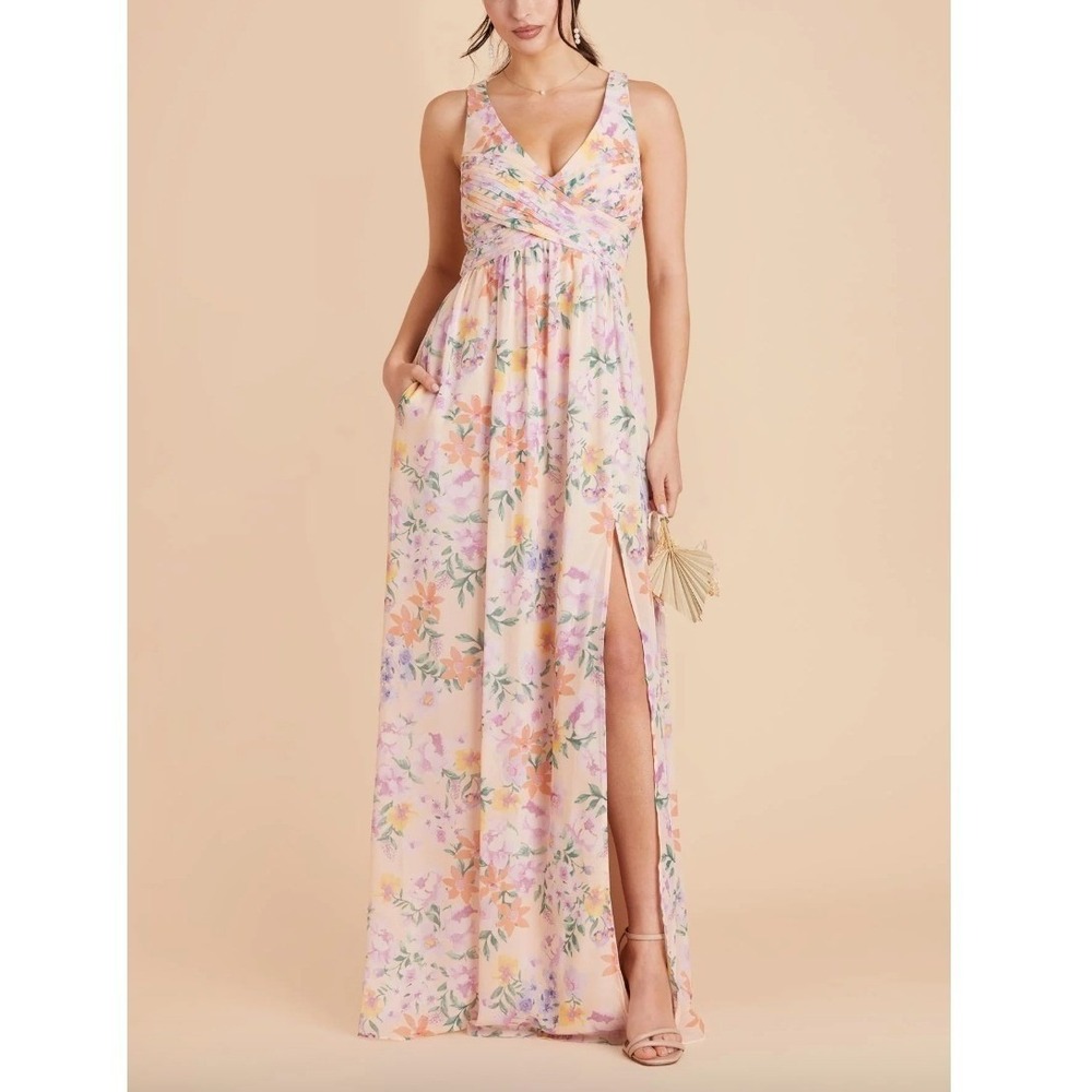 BIRDY GREY Laurie Chiffon Botanical Blooms Floral Maxi Dress‎